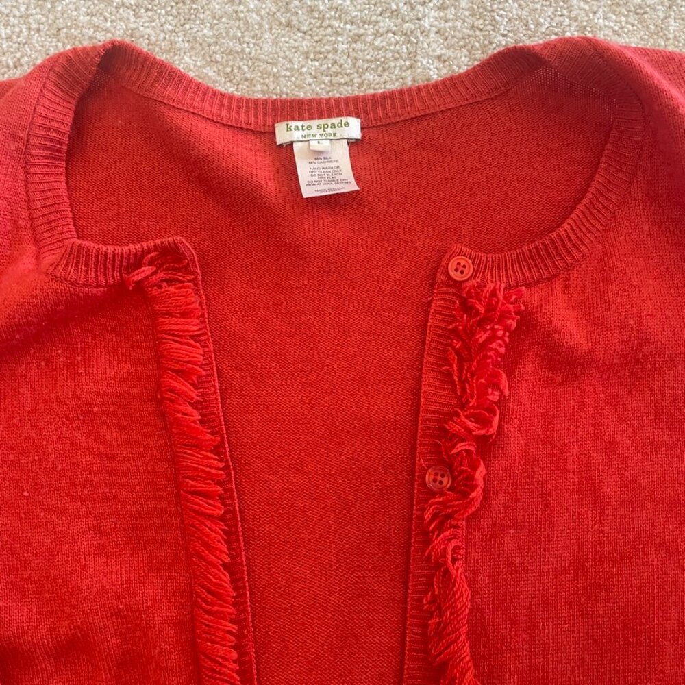 Kate Spade Embellished Cashmere Blend Cardigan Size Large - Picture 3 of 6